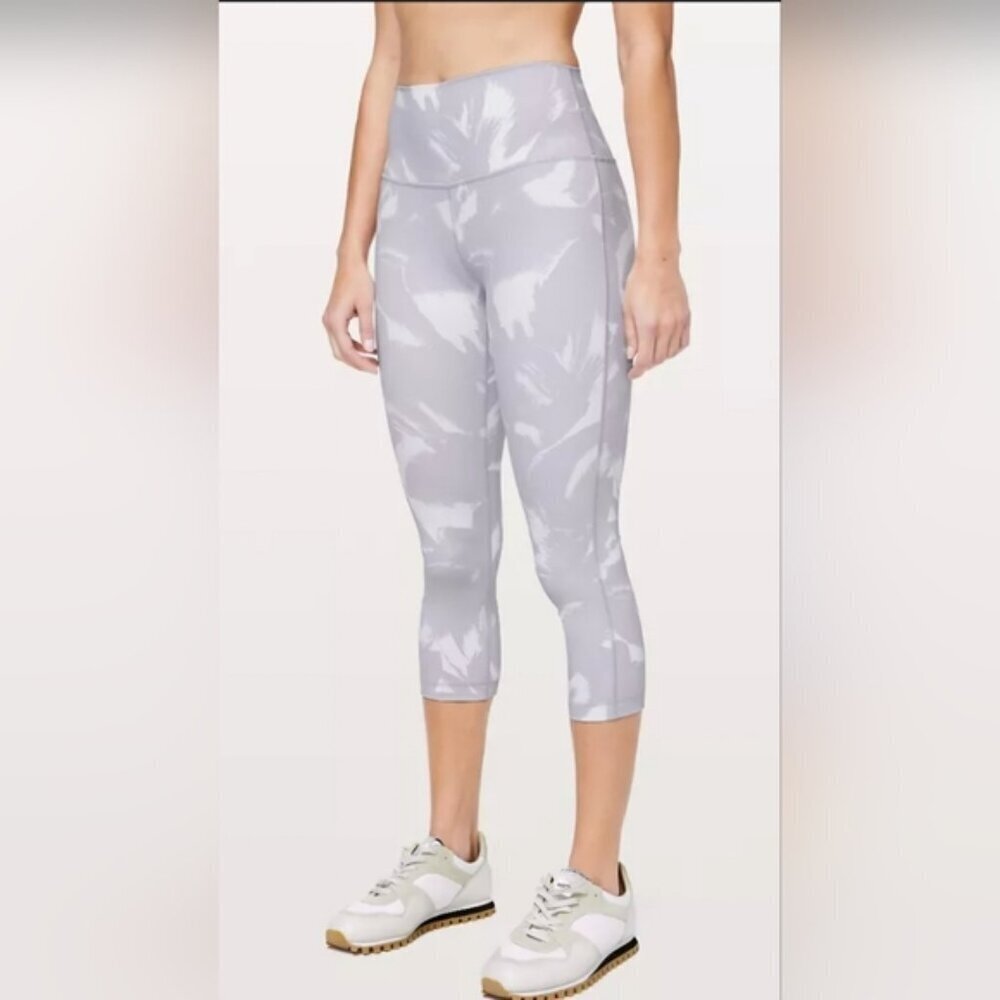 Lululemon Wunder Under HR Crop 21 Luxtreme Gray Camo Leggings